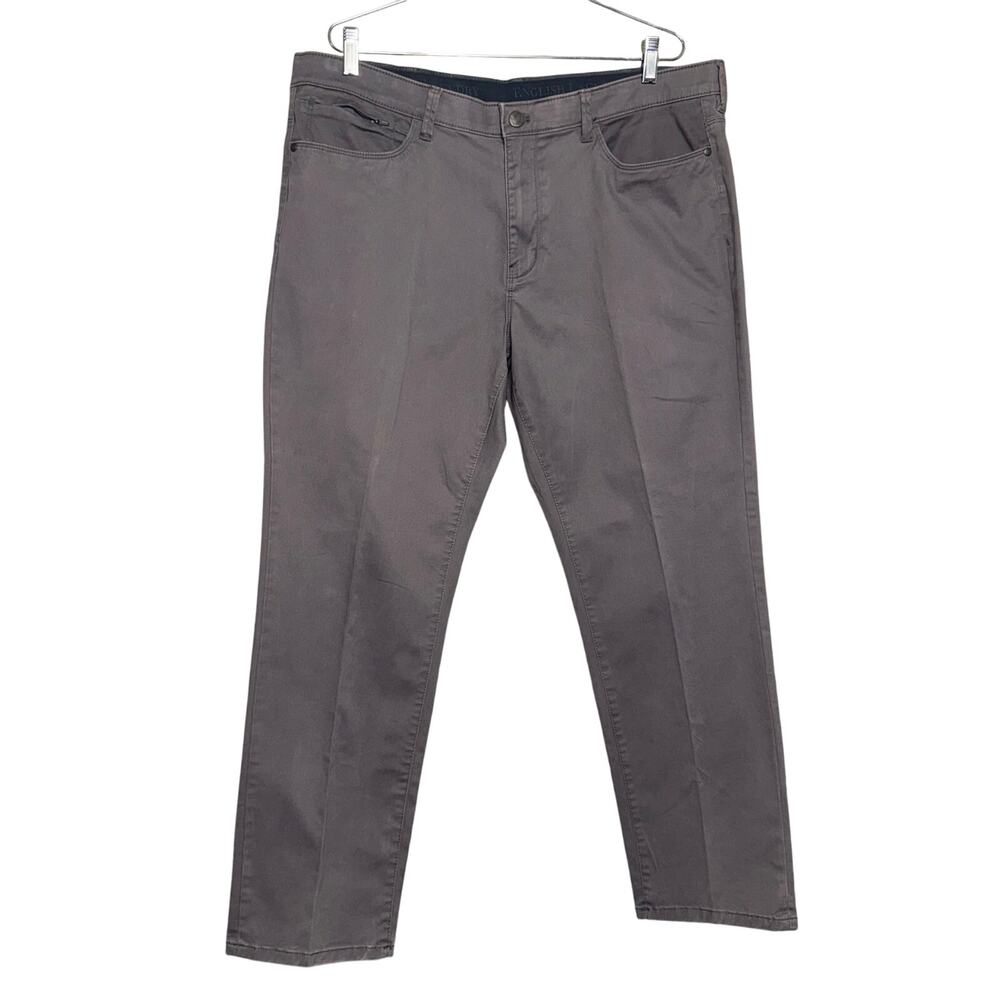 English Laundry Mens 38x29 Slate Gray Straight Leg Trousers Button Zip Pockets